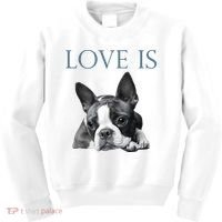 Love Is Boston Terrier Bostie Kids Sweatshirt thumb 0