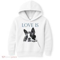 Love Is Boston Terrier Bostie Kids Hoodie thumb 0