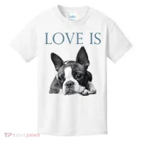 Love Is Boston Terrier Bostie Kids T-Shirt thumb 0