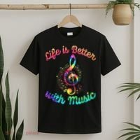 Life Is Better With Music Notes Symbol Tie Dye Musician T-Shirt thumb 2