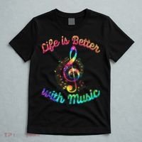 Life Is Better With Music Notes Symbol Tie Dye Musician T-Shirt thumb 5