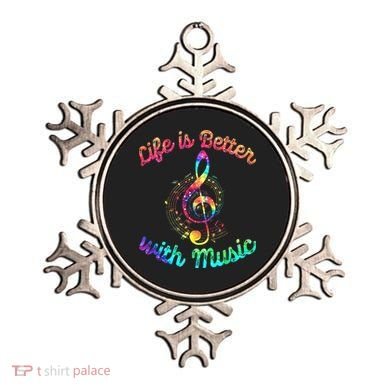 Life Is Better With Music Notes Symbol Tie Dye Musician Ornament