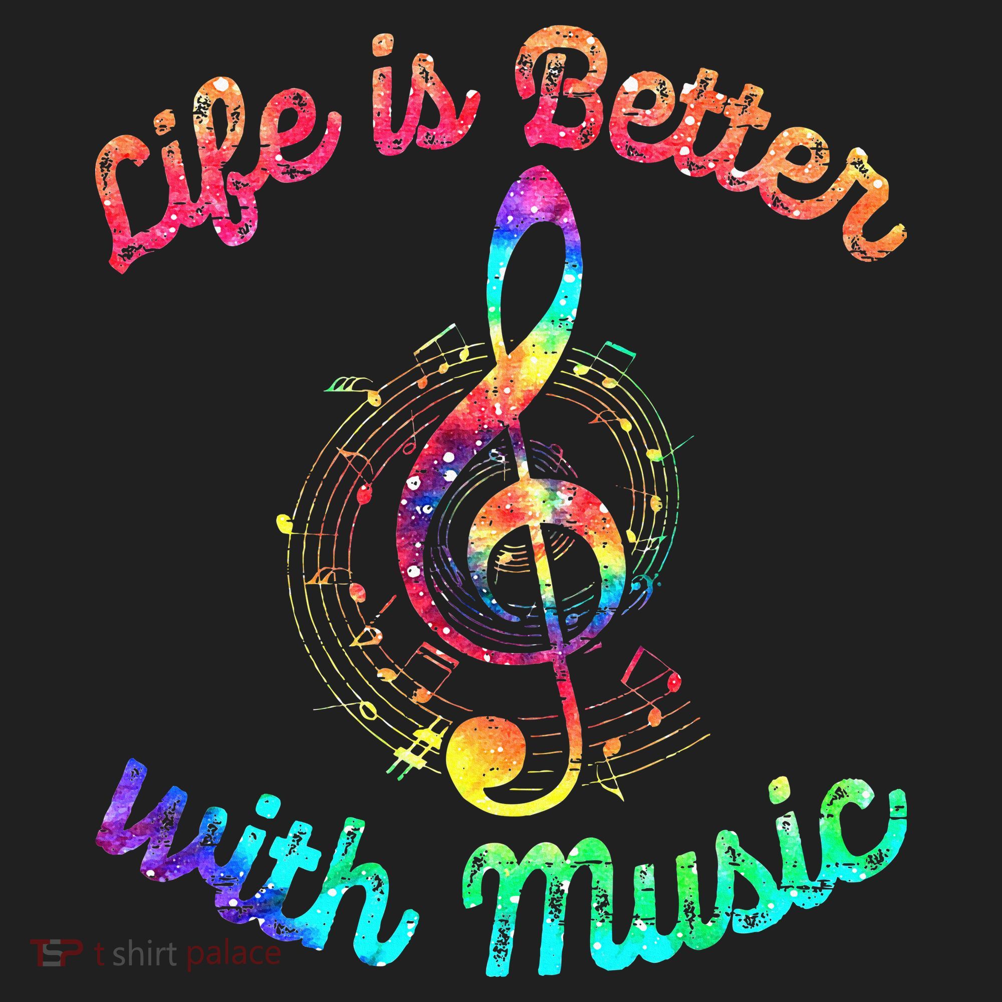 Life Is Better With Music Notes Symbol Tie Dye Musician Hat
