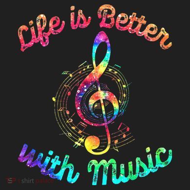 Life Is Better With Music Notes Symbol Tie Dye Musician Kids Long Sleeve Plaid Pajama Set