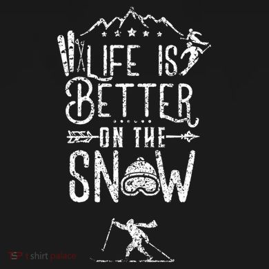 Life Is Better On Snow Skiing Ski Skier Gift USA-Made Doggie Bandana