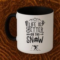 Life Is Better On Snow Skiing Ski Skier Gift Coffee Mug thumb 2