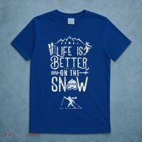 Life Is Better On Snow Skiing Ski Skier Gift T-Shirt thumb 5