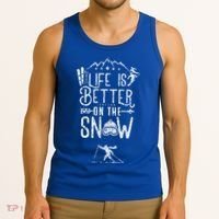 Life Is Better On Snow Skiing Ski Skier Gift Tank Top thumb 3