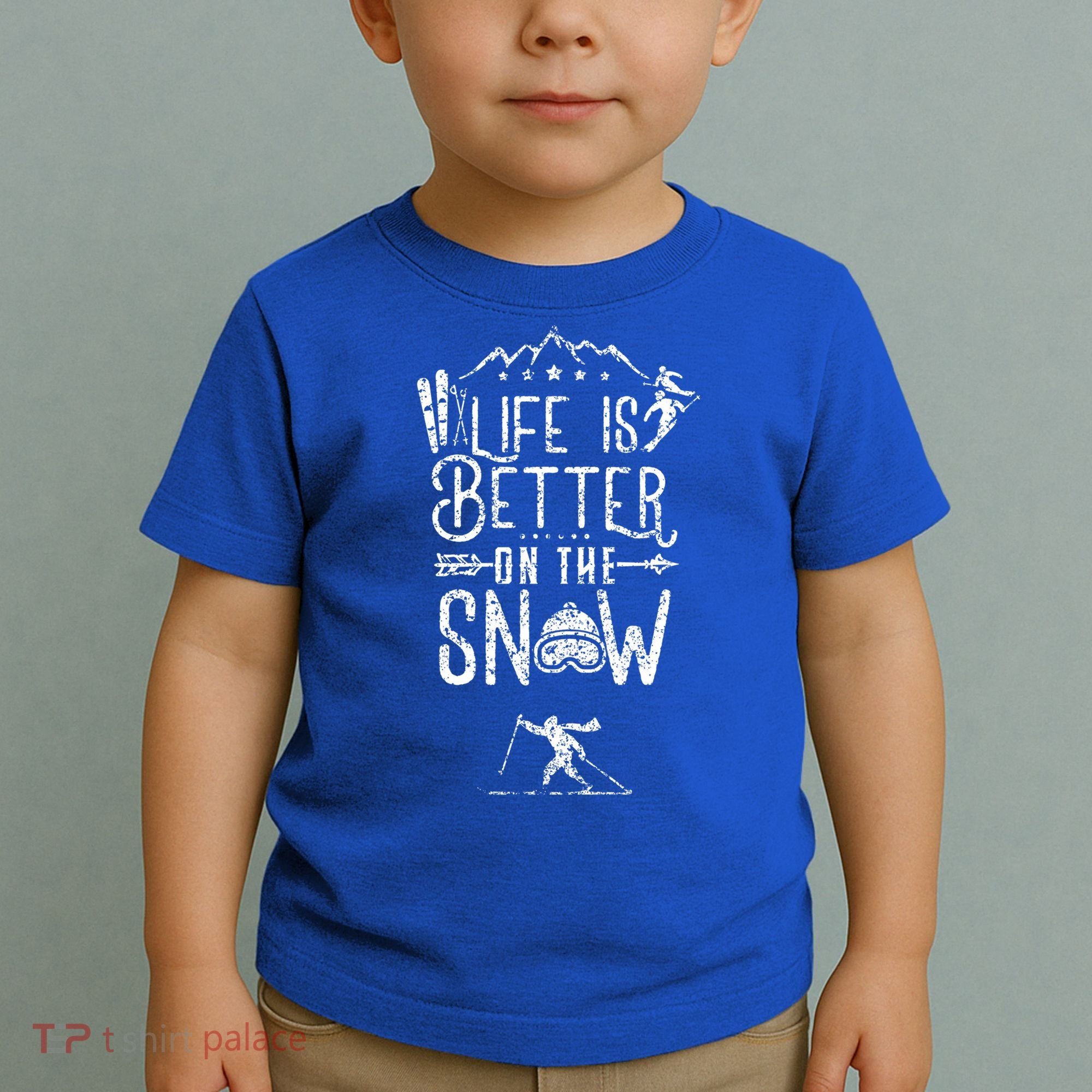 Life Is Better On Snow Skiing Ski Skier Gift Toddler T-Shirt