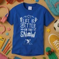 Life Is Better On Snow Skiing Ski Skier Gift Kids T-Shirt thumb 3