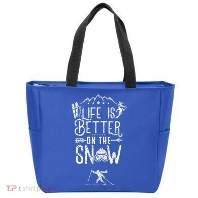 Life Is Better On Snow Skiing Ski Skier Gift Tote Bag