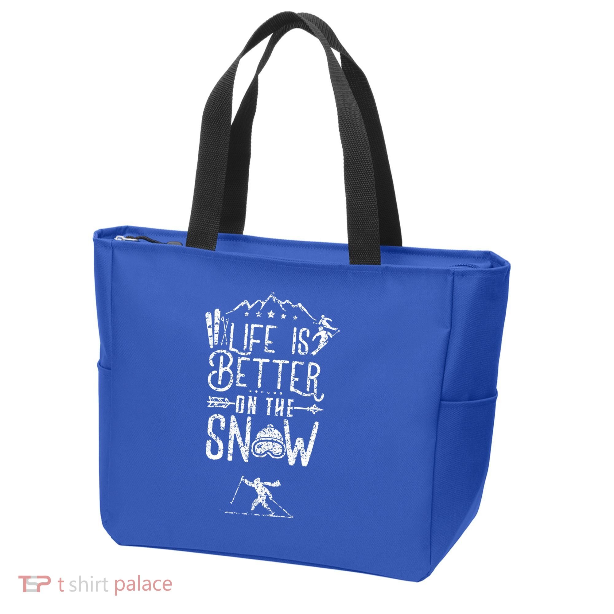 Life Is Better On Snow Skiing Ski Skier Gift Tote Bag