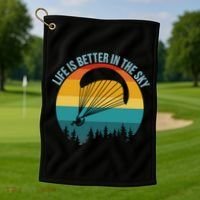 Life Is Better In The Sky Paramotor Pilot Gift Golf Towel thumb 1