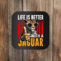 Life Is Better With A Jaguar Funny Jaguars Coaster thumb 0