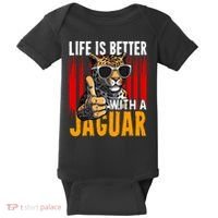 Life Is Better With A Jaguar Funny Jaguars Baby Bodysuit thumb 0