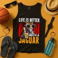 Life Is Better With A Jaguar Funny Jaguars Tank Top thumb 4