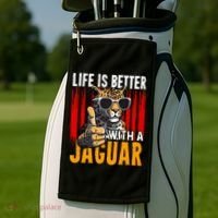 Life Is Better With A Jaguar Funny Jaguars Golf Towel thumb 2