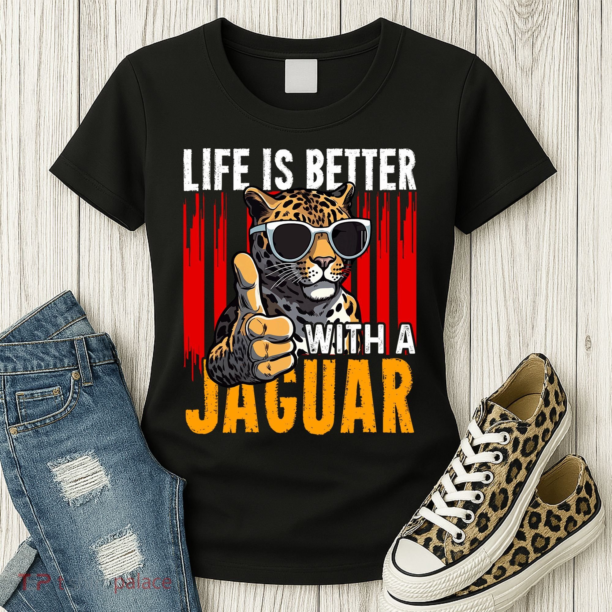 Life Is Better With A Jaguar Funny Jaguars Women's T-Shirt