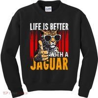 Life Is Better With A Jaguar Funny Jaguars Kids Sweatshirt thumb 0
