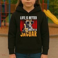 Life Is Better With A Jaguar Funny Jaguars Kids Hoodie thumb 3