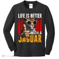 Life Is Better With A Jaguar Funny Jaguars Kids Long Sleeve Shirt thumb 0