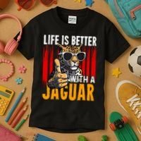 Life Is Better With A Jaguar Funny Jaguars Kids T-Shirt thumb 3