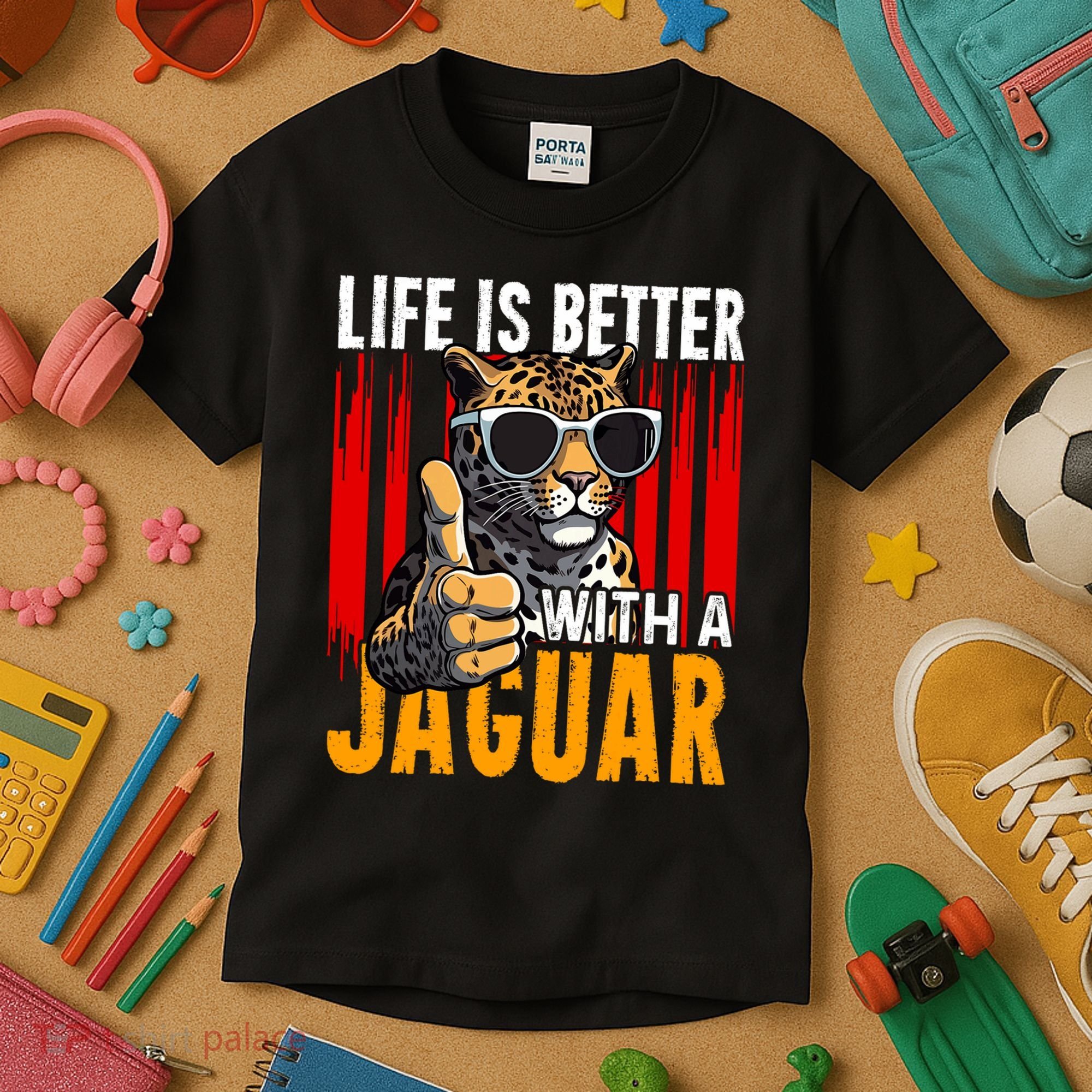 Life Is Better With A Jaguar Funny Jaguars Kids T-Shirt