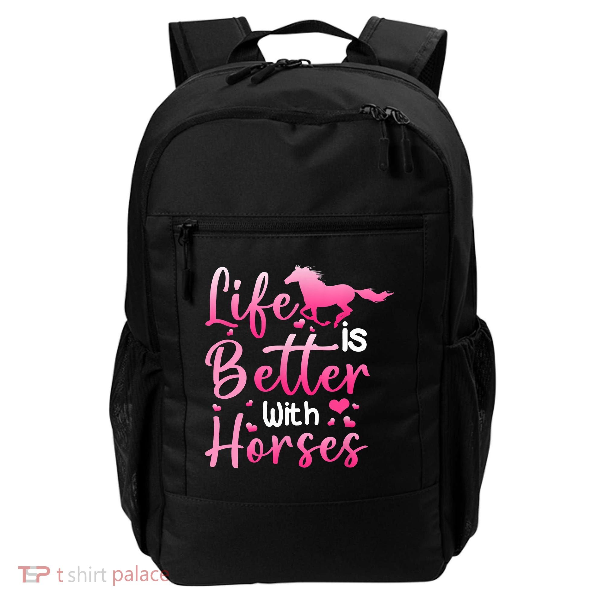 Life Is Better With Horses Horseback Riding Gift Girls Wo Backpack