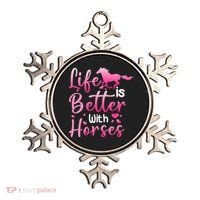 Life Is Better With Horses Horseback Riding Gift Girls Wo Ornament thumb 0
