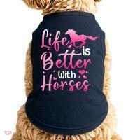 Life Is Better With Horses Horseback Riding Gift Girls Wo Doggie Tank thumb 0