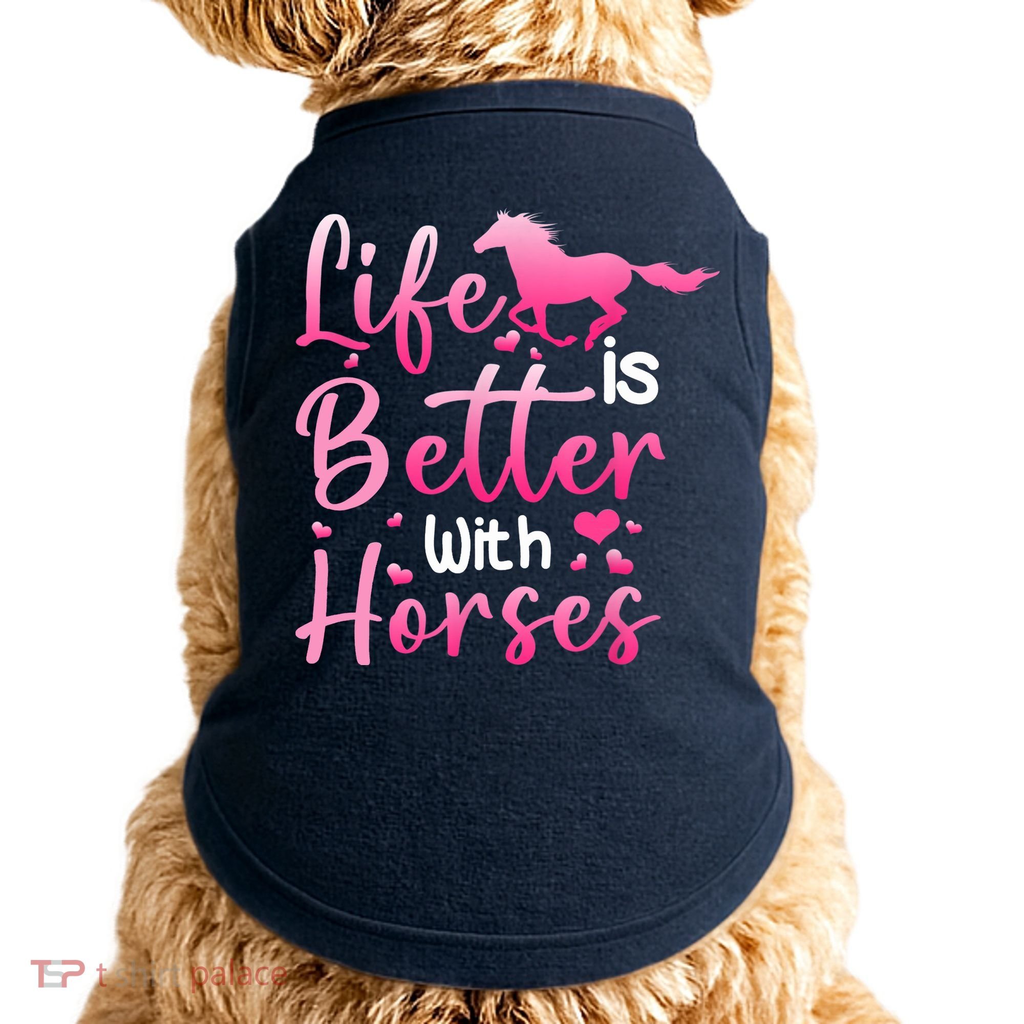 Life Is Better With Horses Horseback Riding Gift Girls Wo Doggie Tank
