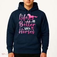 Life Is Better With Horses Horseback Riding Gift Girls Wo Hoodie thumb 2