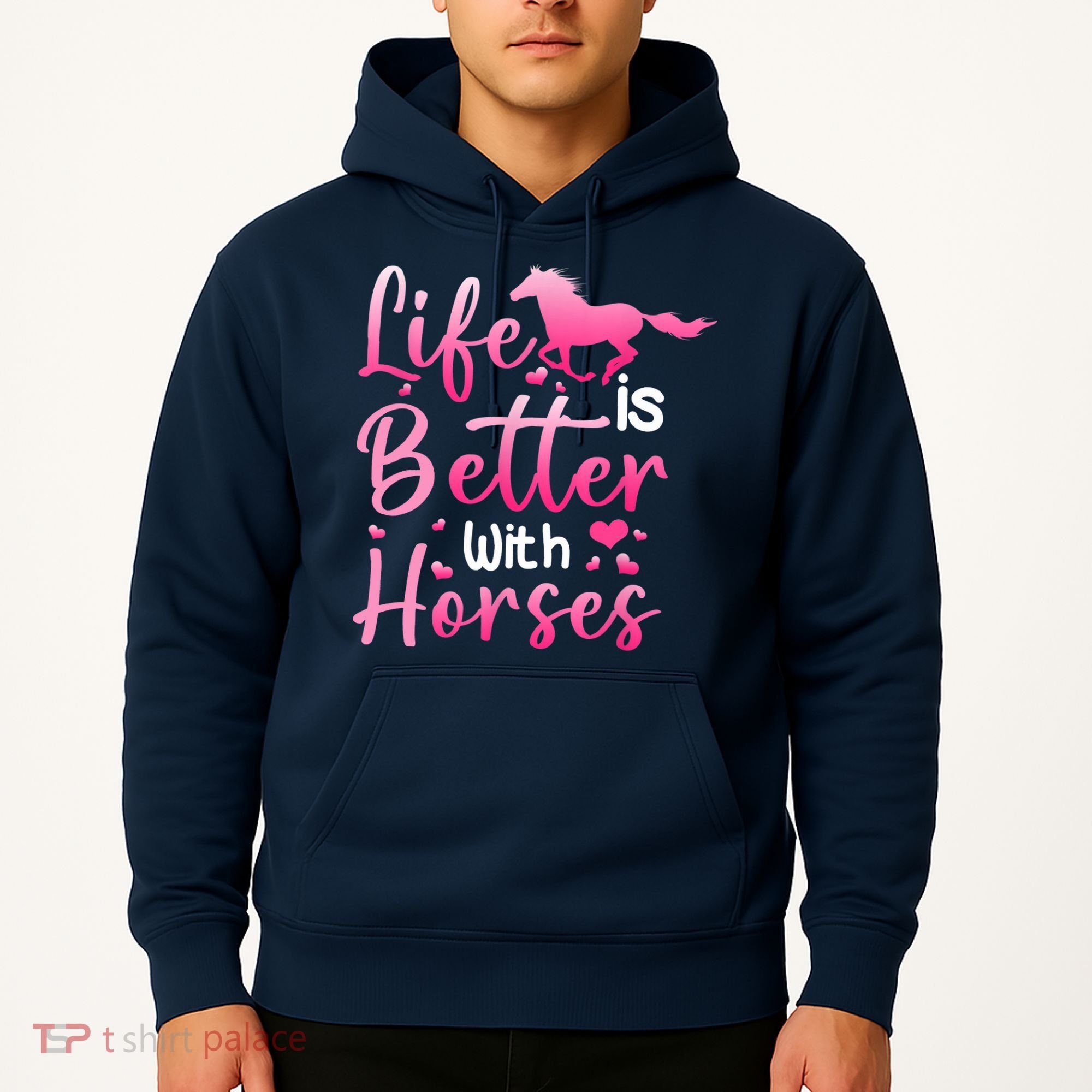 Life Is Better With Horses Horseback Riding Gift Girls Wo Hoodie