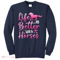 Life Is Better With Horses Horseback Riding Gift Girls Wo Sweatshirt thumb 0