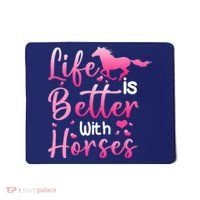 Life Is Better With Horses Horseback Riding Gift Girls Wo Mousepad thumb 0