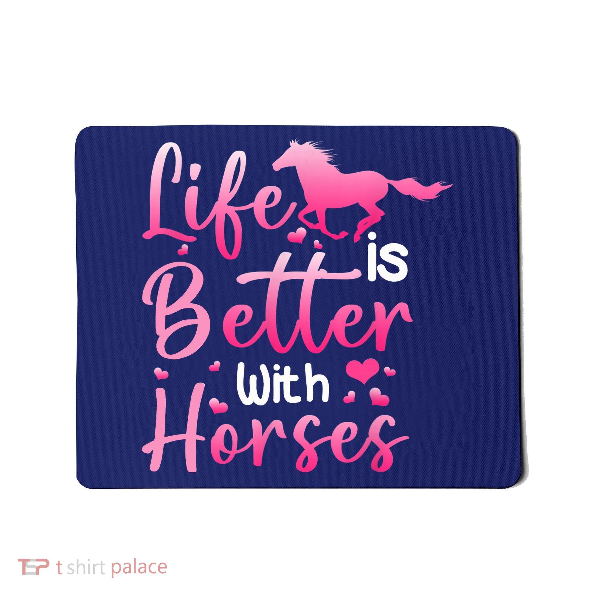 Life Is Better With Horses Horseback Riding Gift Girls Wo Mousepad