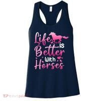 Life Is Better With Horses Horseback Riding Gift Girls Wo Women's Tank Top thumb 0