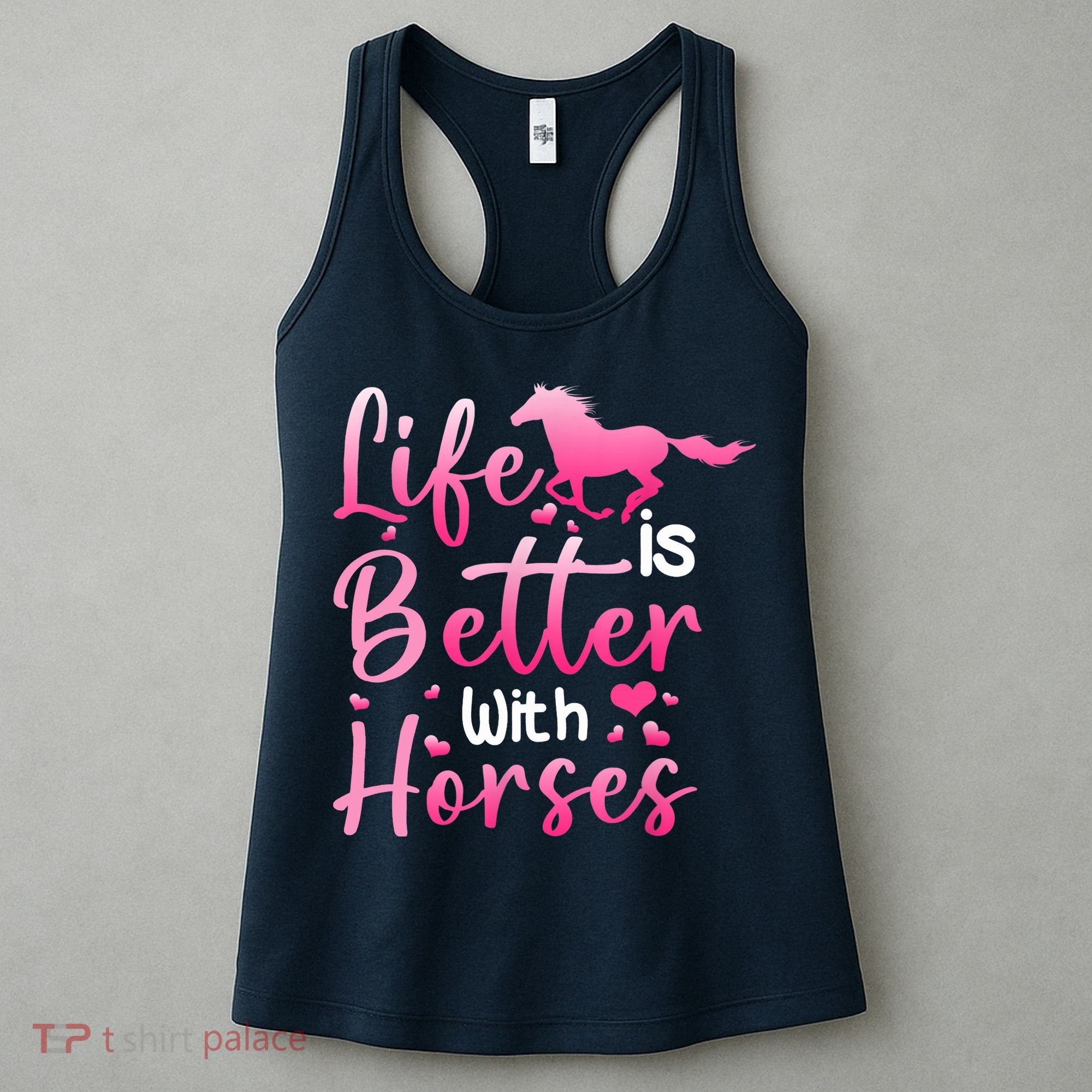 Life Is Better With Horses Horseback Riding Gift Girls Wo Women's Tank Top