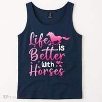 Life Is Better With Horses Horseback Riding Gift Girls Wo Tank Top thumb 2