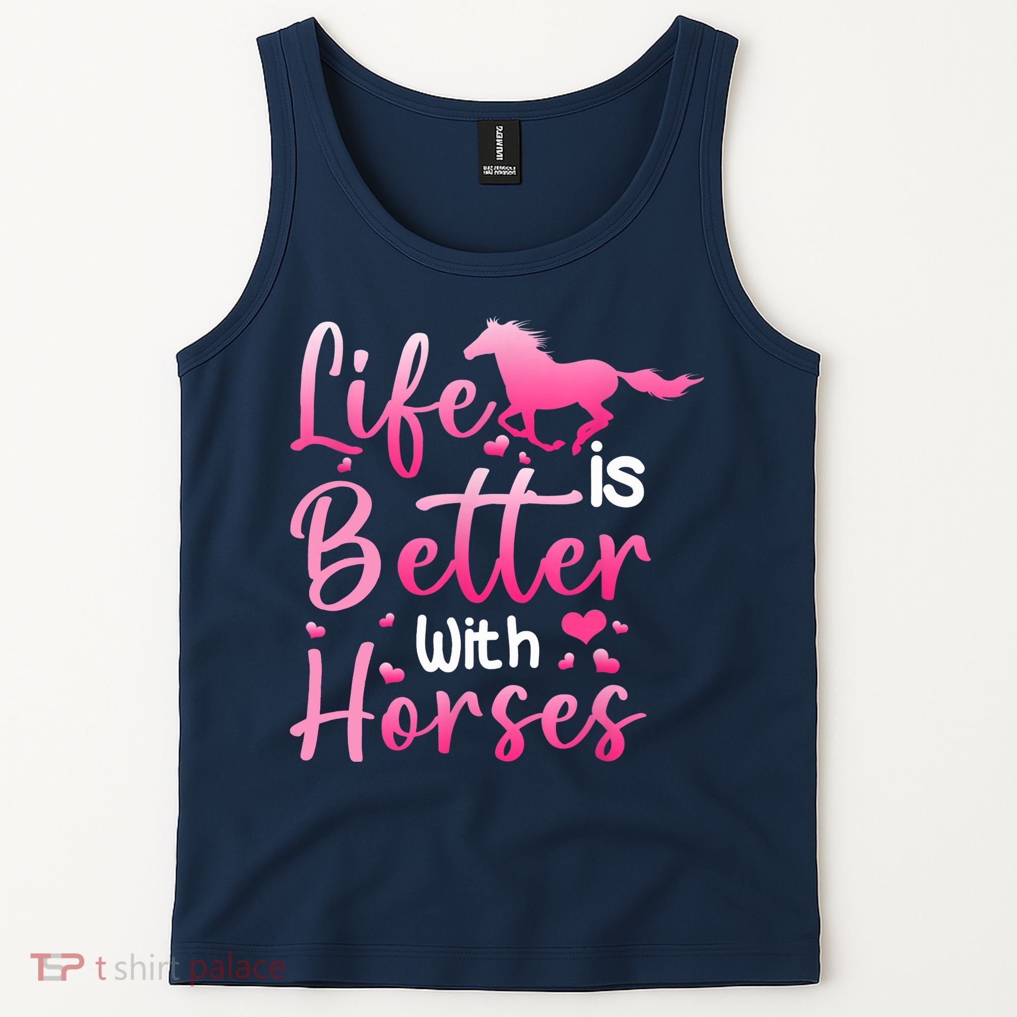 Life Is Better With Horses Horseback Riding Gift Girls Wo Tank Top