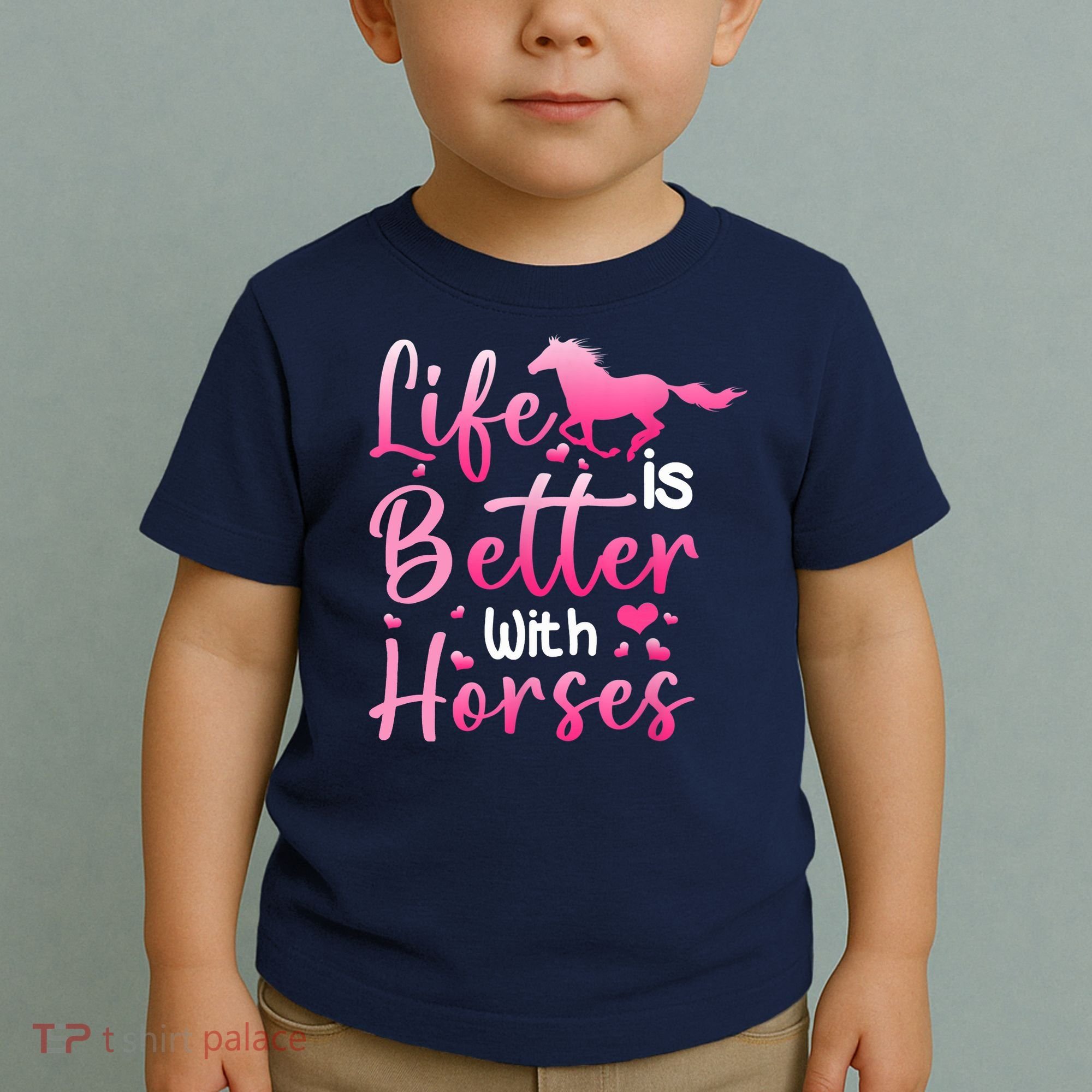 Life Is Better With Horses Horseback Riding Gift Girls Wo Toddler T-Shirt