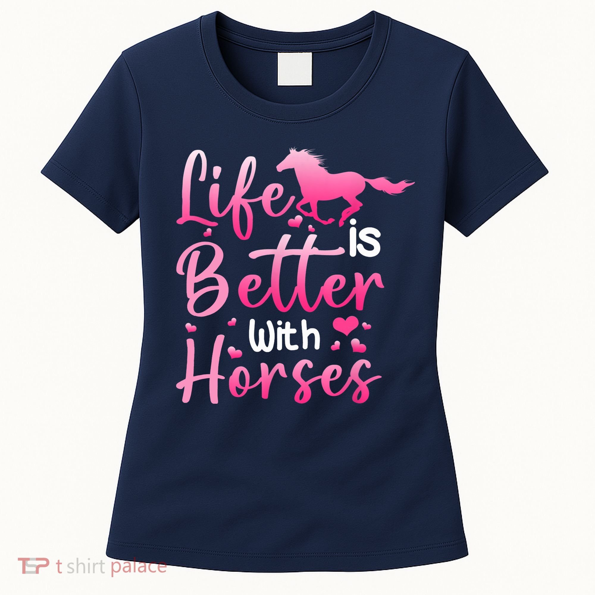 Life Is Better With Horses Horseback Riding Gift Girls Wo Women's T-Shirt