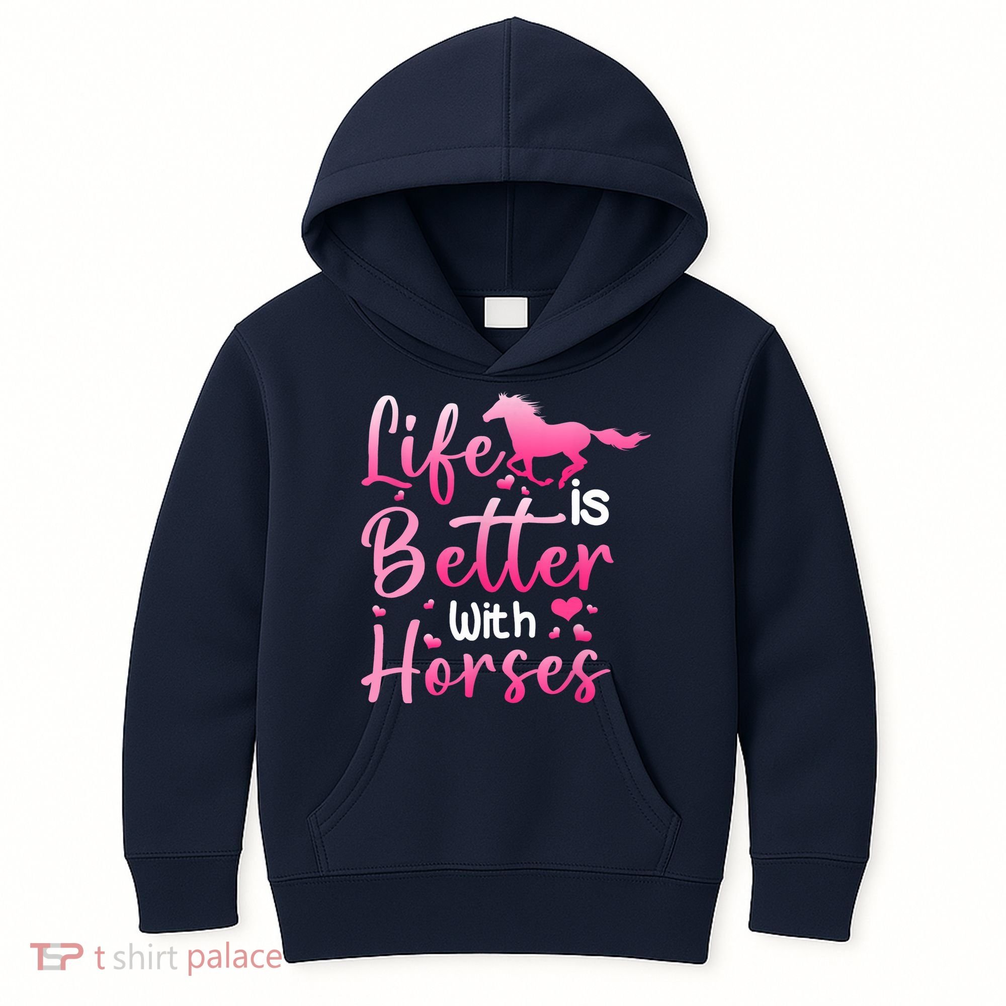 Life Is Better With Horses Horseback Riding Gift Girls Wo Kids Hoodie