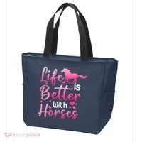 Life Is Better With Horses Horseback Riding Gift Girls Wo Tote Bag thumb 3