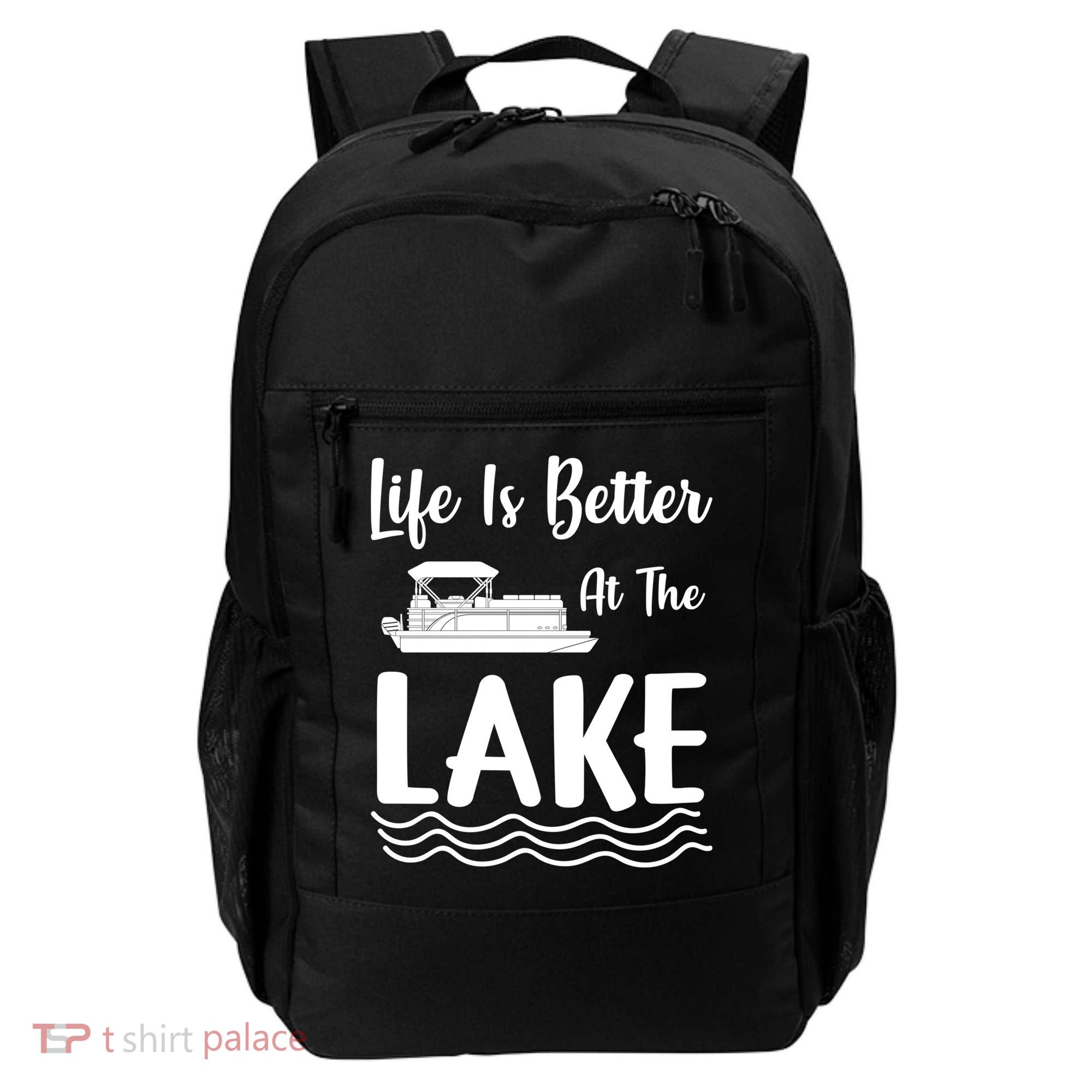 Life Is Better At The Lake Pontoon Boat Pontooning Boating Gift Backpack