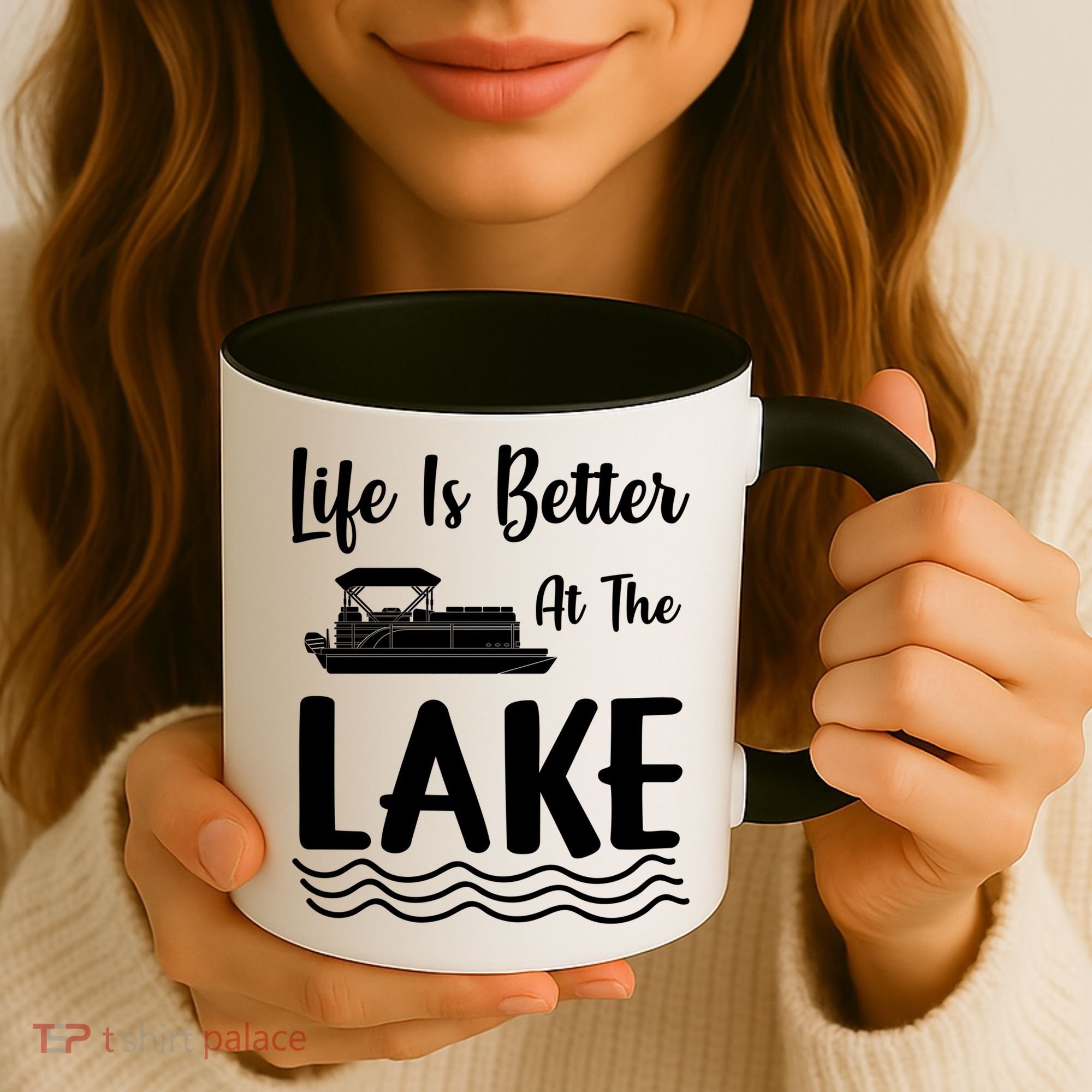 Life Is Better At The Lake Pontoon Boat Pontooning Boating Gift Coffee Mug