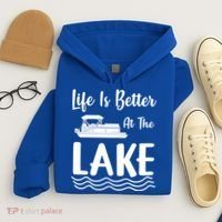 Life Is Better At The Lake Pontoon Boat Pontooning Boating Gift Hoodie thumb 4