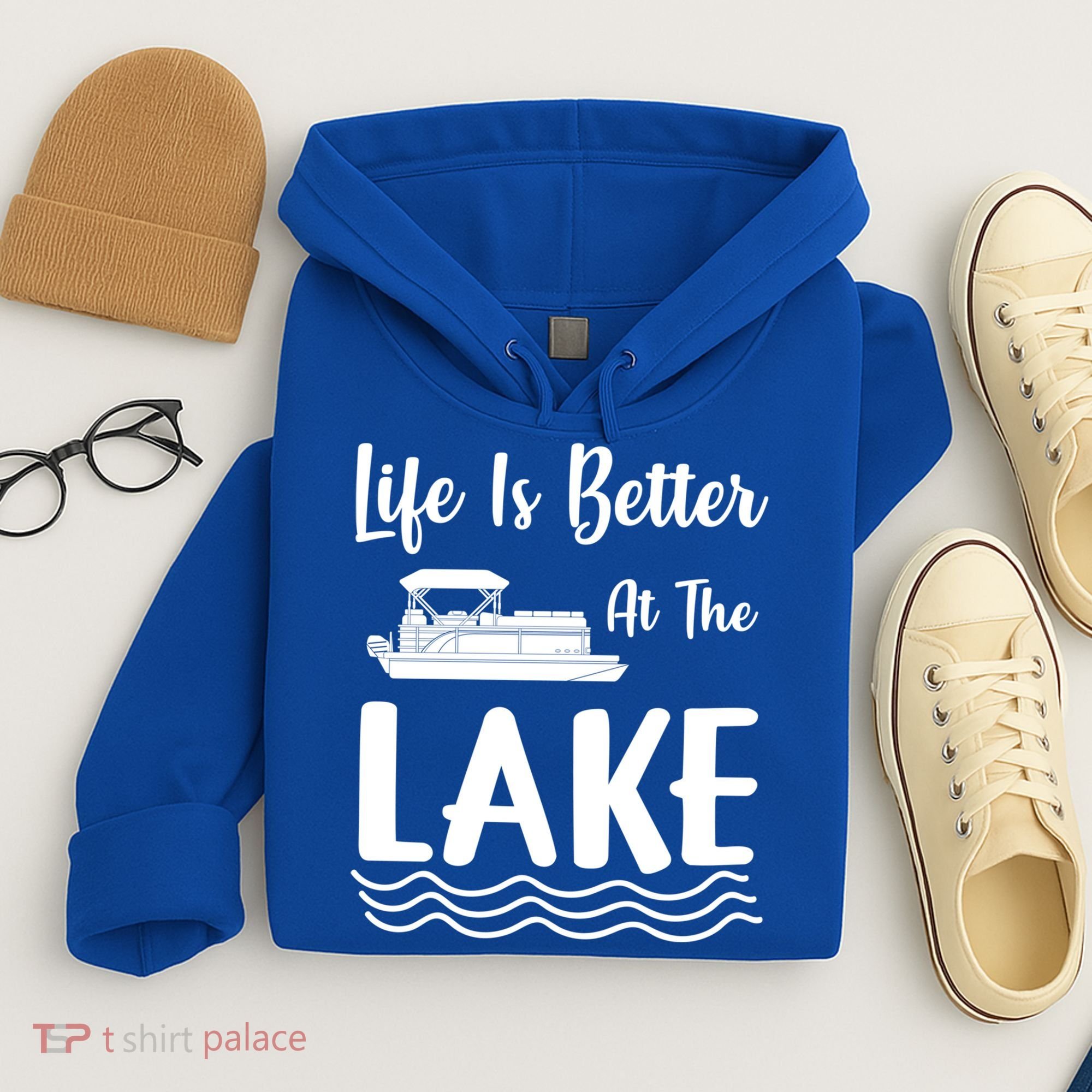 Life Is Better At The Lake Pontoon Boat Pontooning Boating Gift Hoodie