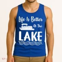 Life Is Better At The Lake Pontoon Boat Pontooning Boating Gift Tank Top thumb 3