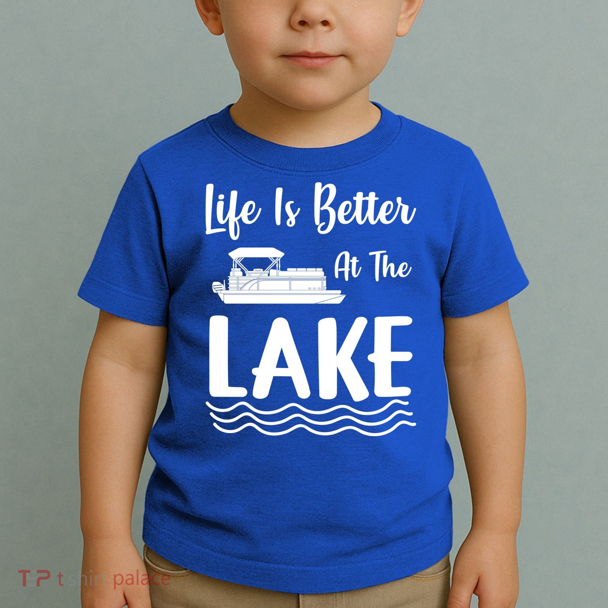 Life Is Better At The Lake Pontoon Boat Pontooning Boating Gift Toddler T-Shirt